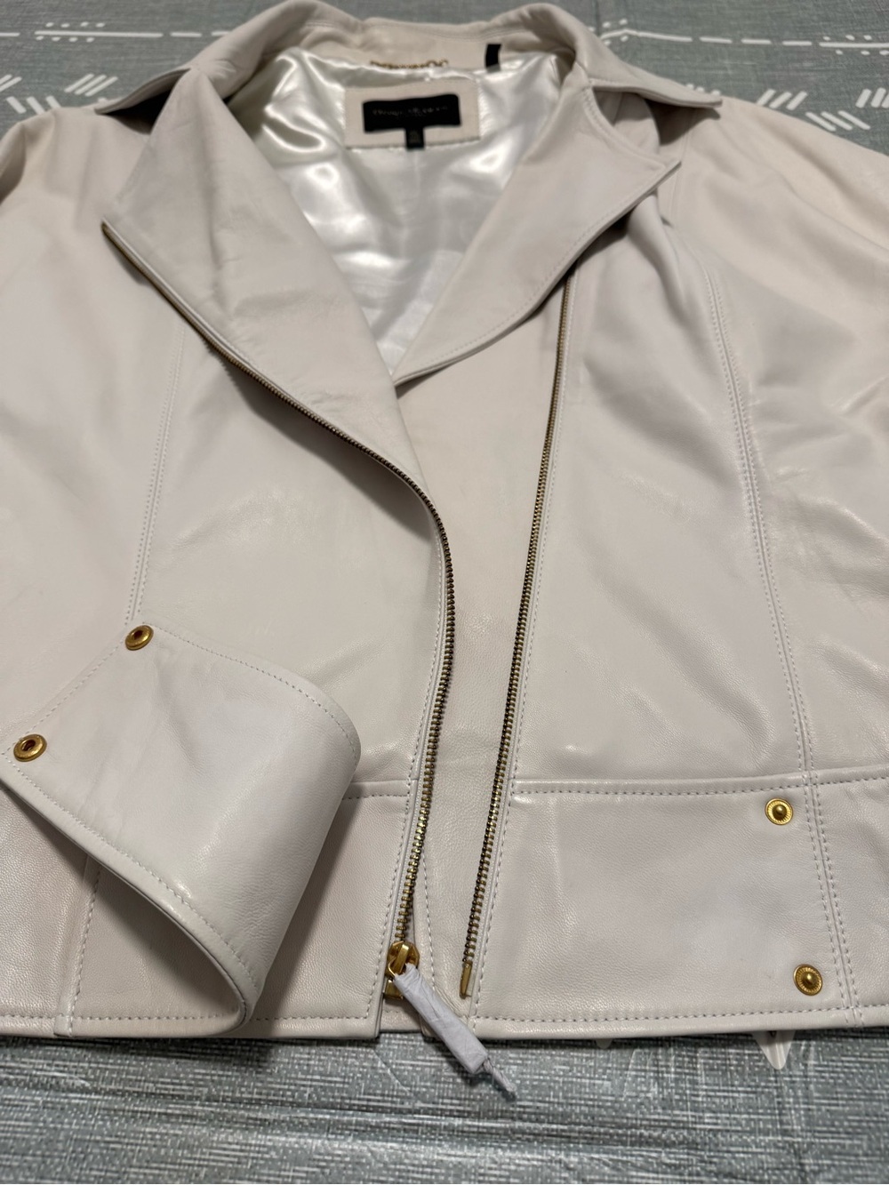 Donna Karan Genuine Leather Moto Jacket - Picture 8 of 16